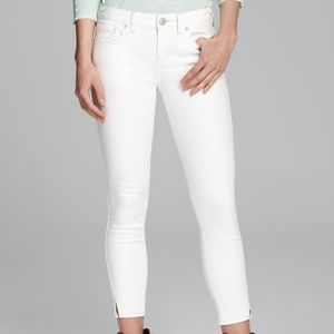 Free People Cropped White Skinny Jeans